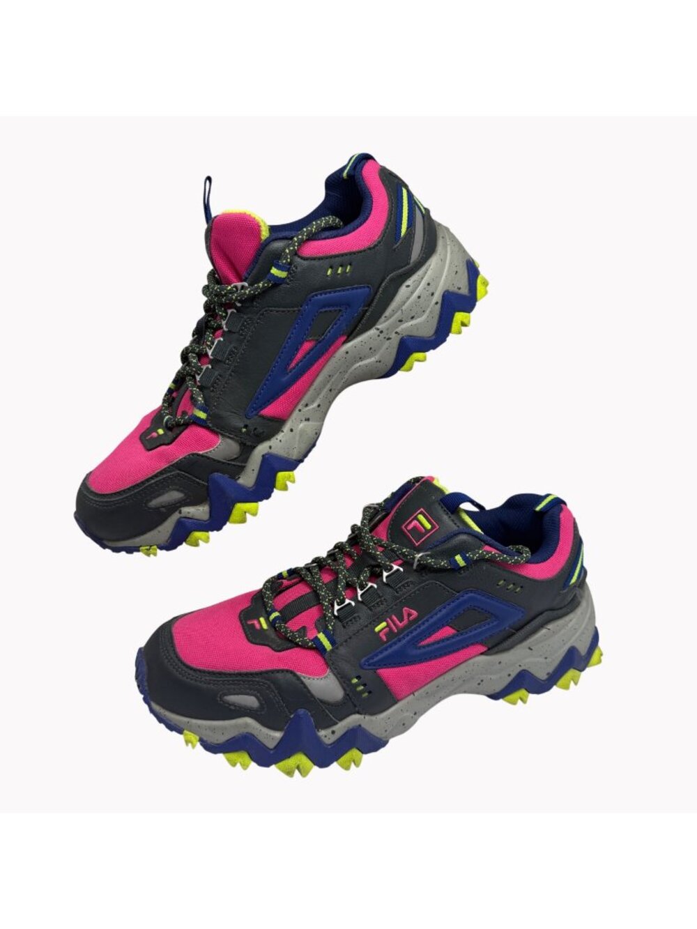 FILA Women's Oakmont TR trail  US 11 Neon Pink Blue Yellow Rugged Sole Shoes